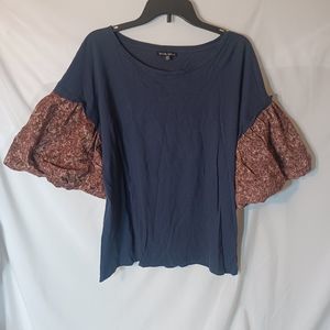 See N Be Seen Plus Size 2X Blouse Shirt Puff Sleeves